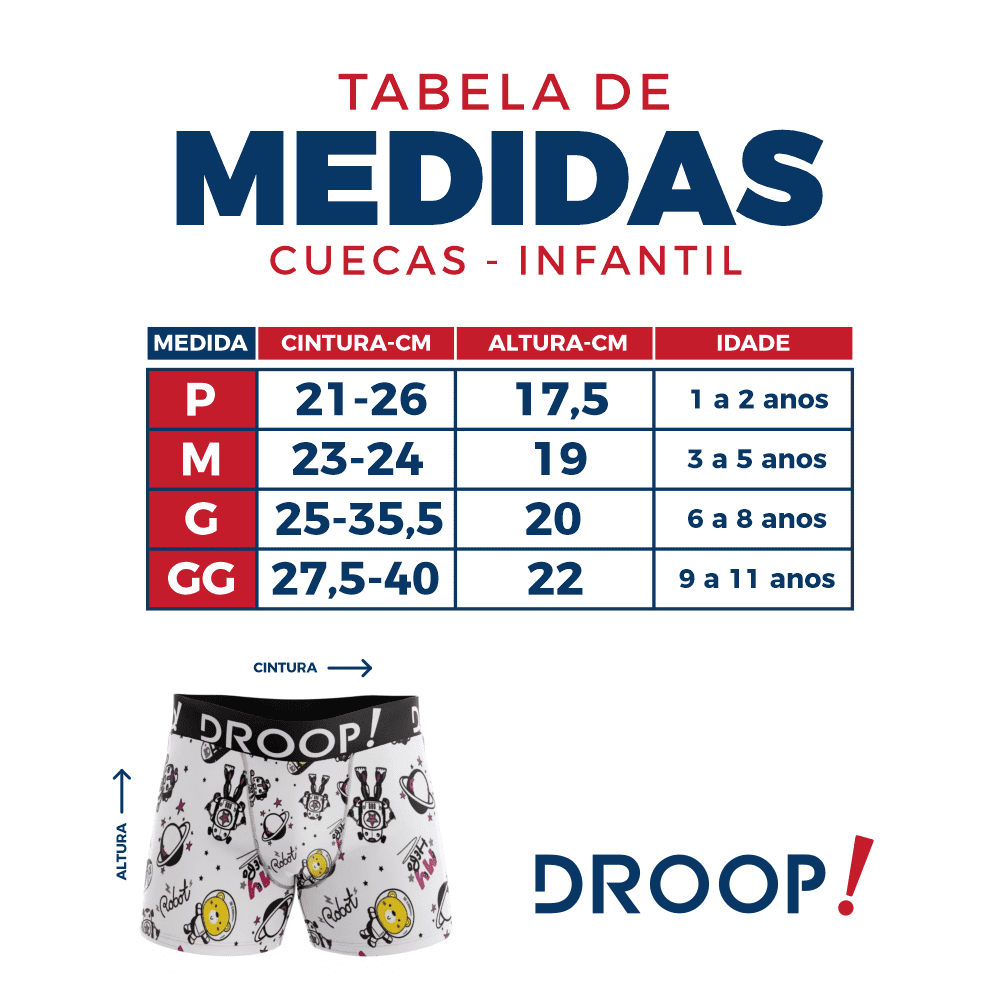 Kit 10 Cuecas Infantil Boxer Droop! – Lindas – Bom pra Comprar